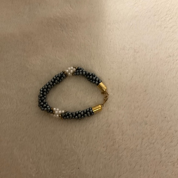 Chic Gold and Gray Beaded Bracelet - Picture 3 of 4